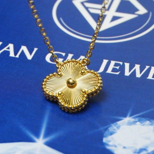 Dây Chuyền Vintage Alhambra 18K Yellow Gold, Mặt Chải Tia