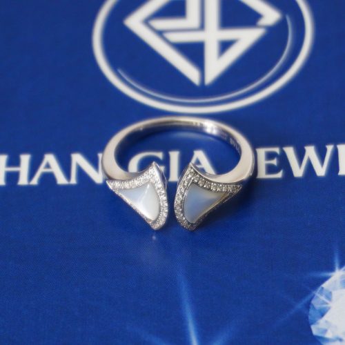 Nhẫn BVL Divas' Dream 18K White Gold, Mother of Pearl & Kim Cương