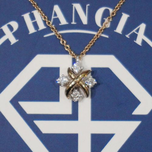 Dây Chuyền Tiffany Jean Schlumberger Sixteen Stone, 18K Yellow Gold Mix White Gold